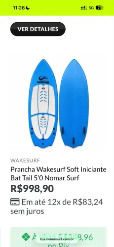 Prancha 5?0 WakeSurf Soft Iniciante Nomar Surf