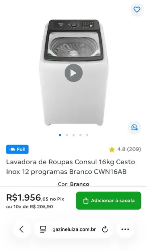 Máquina de lavar roupas