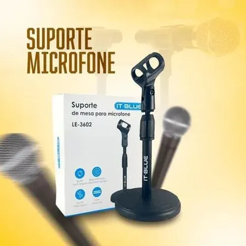 Suporte Mesa Pra Microfone Mini Pedestal Portátil Le-3602 *ENTREGA GRÁTIS*