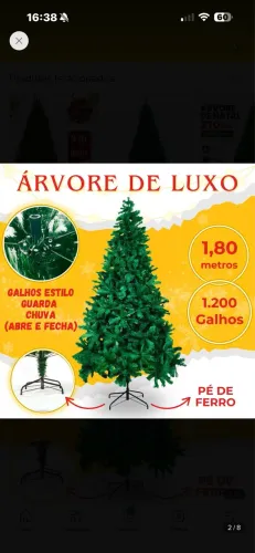 Árvore De Natal Imperial De 1,80 M 1.200 Ga- Alta Qualidade