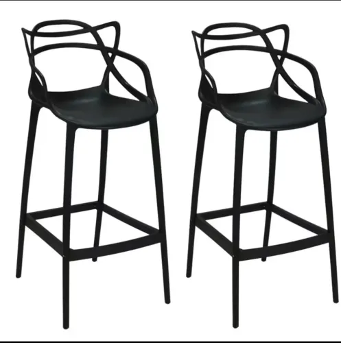 Kit com 3 banquetas Allegra pretas