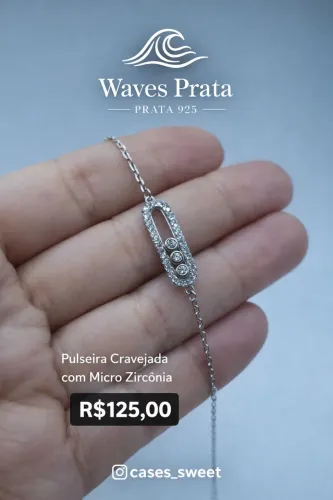 Pulseira Cravejada com Micro Zircônia Prata 925