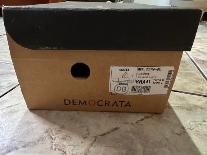 Sapato de Couro DEMOCRATA Smart Comfort Madison Hi-Soft 32 Preto Cadarço