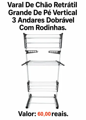 Varal De Chão Retrátil