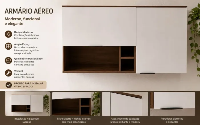 Armário aéreo de cozinha (120x27x67)