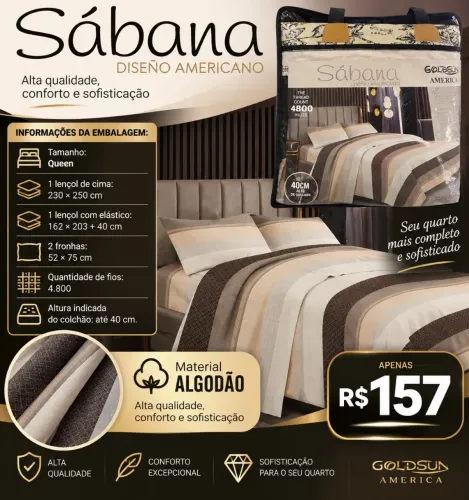 Lençol 4800 fios Algodão