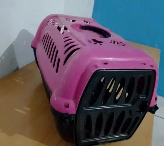 Caixa de transportes Rosa para animais de estimação-semi-nova.