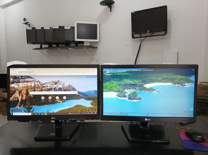 Monitores de 20" polegadas,  com garantia, cabos, em estado de novos