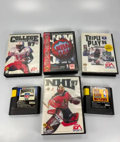 LOTE FITAS MEGA DRIVE GENESIS AMERICANAS EA SPORTS E MIDWAY NFL NHL NBA JAM MADDEN