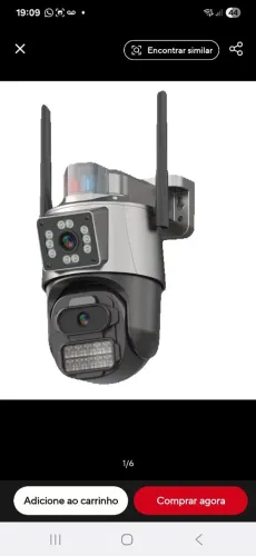 Câmera smat 2 camera em 1, Wi-Fi 360 com alarme, infravermelho,