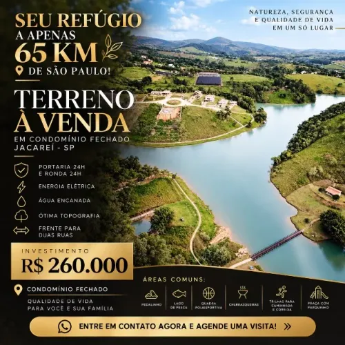 TERRENO À VENDA EM CONDOMÍNIO FECHADO - JACAREÍ/SP