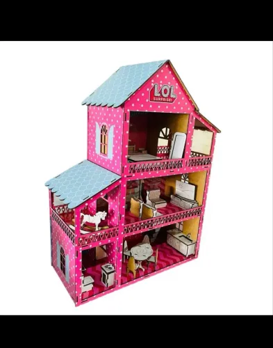 Casinha De Boneca Polly Lol Mdf + 22 Móveis Presente