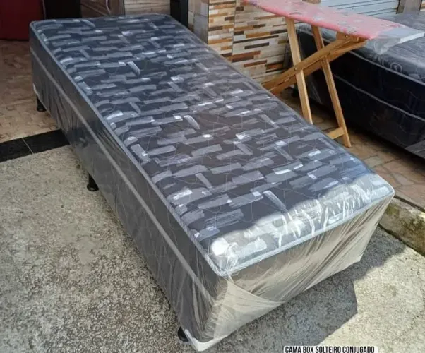 Cama box de solteiro conjugada com Espuma