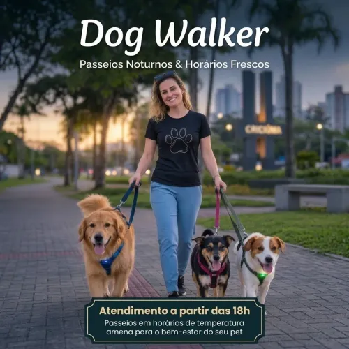 Passeio cães centro Criciúma.