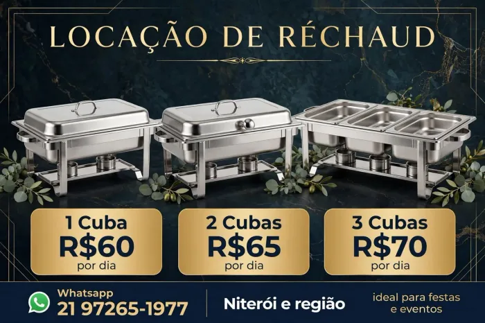 Locação de réchaud inox