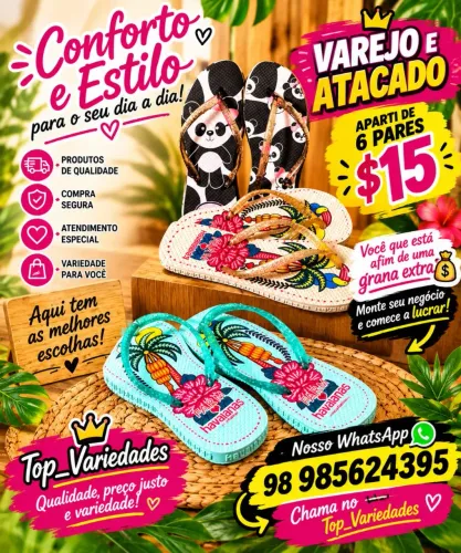 Sandálias no atacado