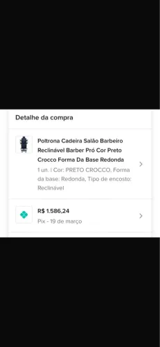 Cadeira de barbeiro nova nunca usada 