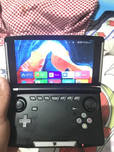 Console portátil powkiddy x18s com capa e estojo pra sair logo