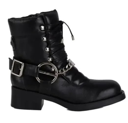Bota / Coturno Biker Luiza Barcelos Original Couro Preta Nova Tam 39 / 40