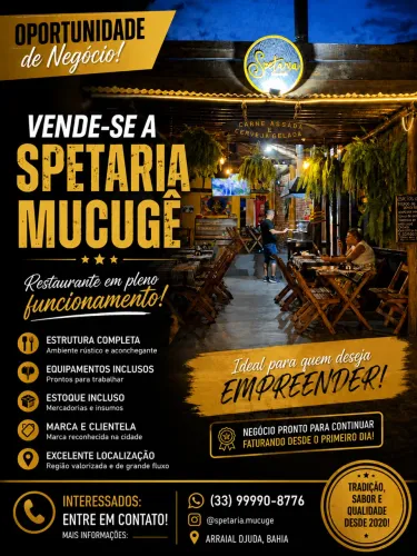 Passo luva de restaurante em pleno funcionamento em arraial d juda , Porto Seguro Bahia
