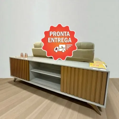?Lindo Rack para TV até 65 Polegadas 2 Portas Com Ripado Deslizantes Manaus ?