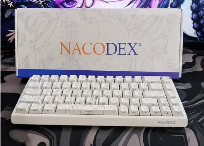 Teclado Mecânico com Fio Ajazz NK68 V2 Branco