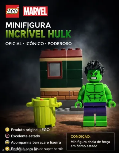  COMBO LEGO MARVEL - HULK + ACESSÓRIOS 