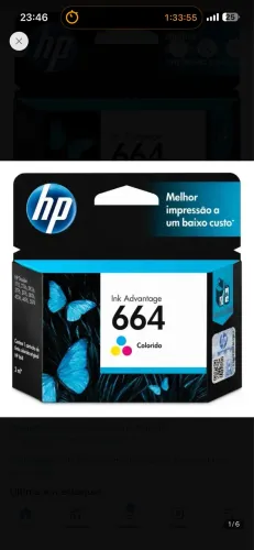 Cartucho hp 664 color
