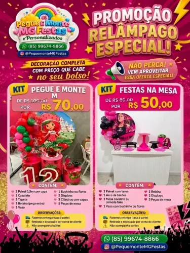 Pegue e Monte Decoração Completa para sua Festa