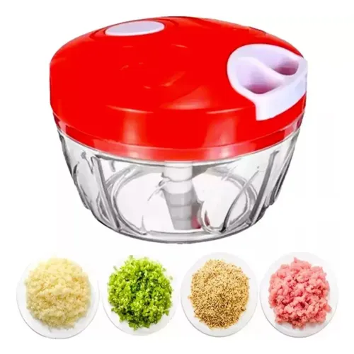 Mini Processador E Triturador Manual De Alimentos - 3 Lâminas Inox Picador