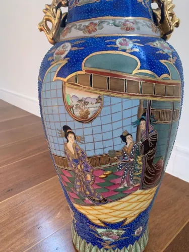  Vaso Chinês - Antiguidade - Oriental 62cm altura