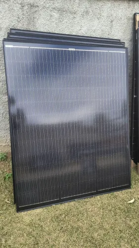 Placa solar 330w Full Black da INOHOUSE off grid motorhome camping pescaria nova