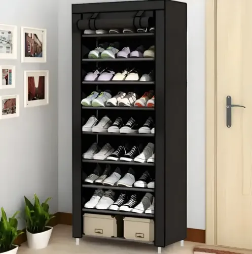 Sapateira Organizador De Sapatos Com 9 Prateleiras Cor Preto