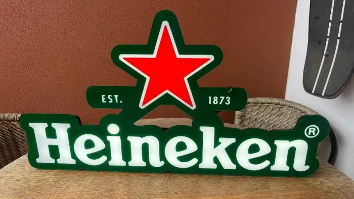 Luminoso de parede Heineken LED - Novo - 73cm