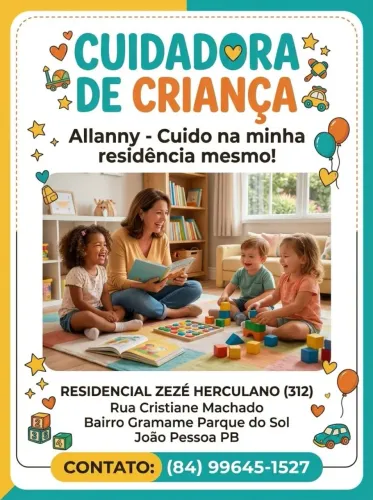 Cuidadora de criança com experiência já e também sou mãe