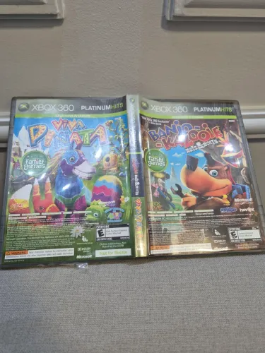 Jogo original Xbox 360, CD duplo Banjo-Kazooie e Viva Piñata