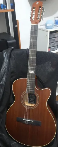 Violão Elétrico Strinberg Sl200c Mgs Flat Nylon Mogno Fosco