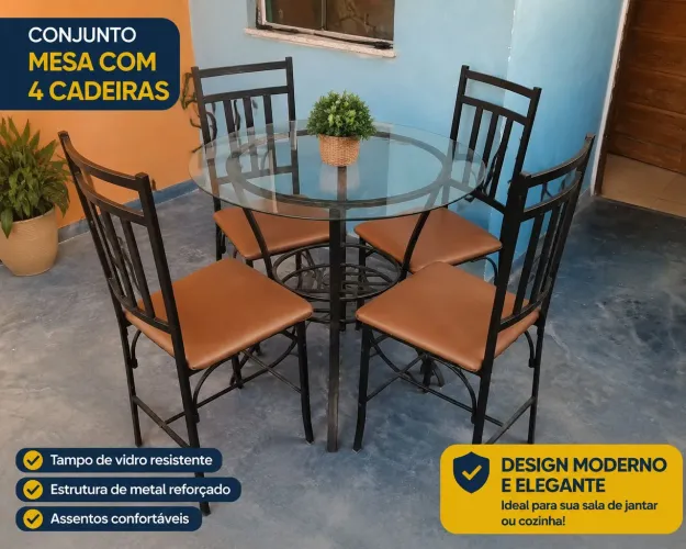 Mesa com 4 cadeiras