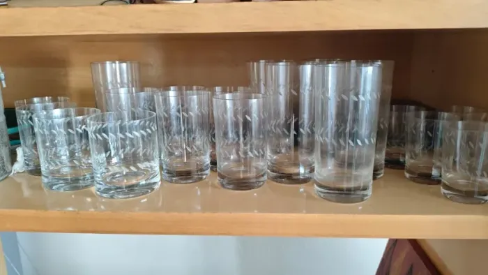 Jogo de copo de cristal