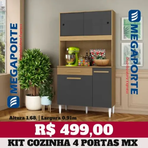 Armário de Cozinha Kit 4 Portas 1 Gaveta (NOVO) Entrega Grátis!