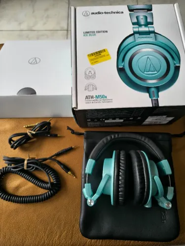 Headphone Audio-Technica ATH-M50x Ice Blue (Edição Limitada) - Completo c/ NF