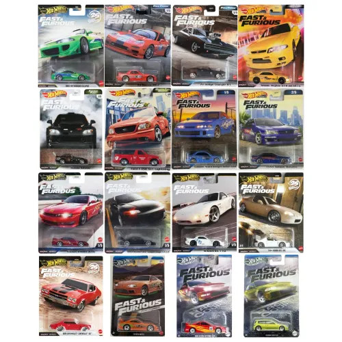 Lote 16 Miniaturas Hot Wheels Fast & Furious 1
