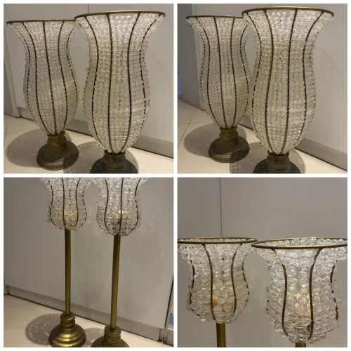 Conjunto de cristais com Base Dourada