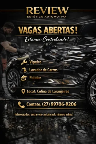 Vaga em Lavajato / Estética Automotiva (COLINA DE LARANJEIRAS)
