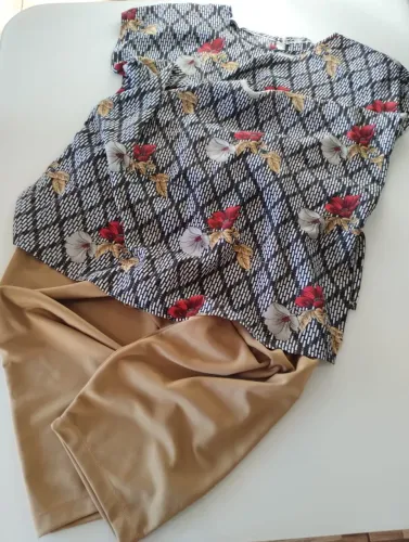 Conjunto Plus, bermuda e bata