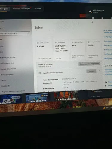 Pc Gamer Ryzen 5 - GTX 1050 ti - SSD m2