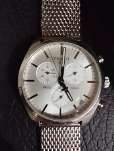 Relógio Tissot PR 100 Chronograph Original Suíço - Safira - Pulseira Mesh