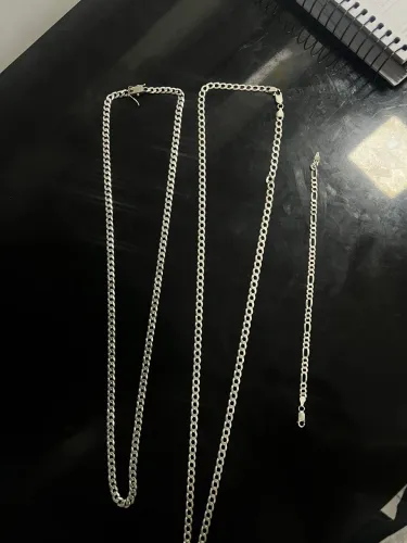 2 Cordão de prata pulseira prata