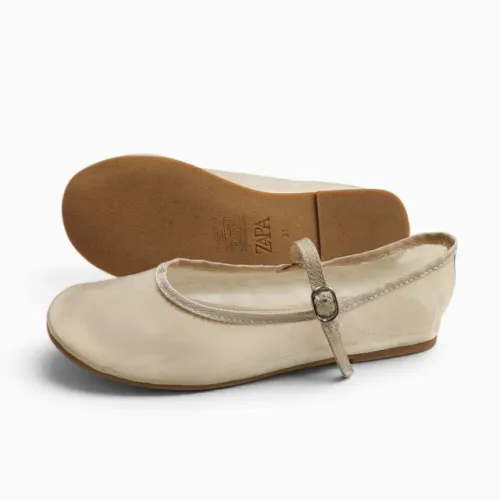 Sapatilha Zara Original Infantil Menina Bege Boneca Tamanho 31 Com Fivela