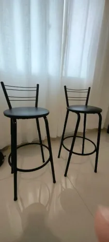 Kit 2 banquetas bistro pretas